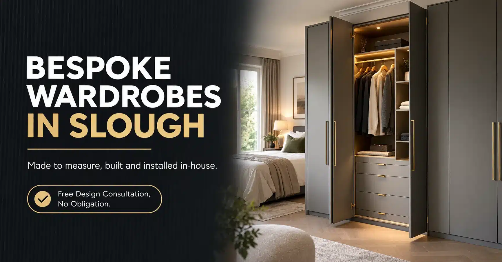 Bespoke wardrobes Slough made to measure by Raj Kitchen and Bedroom Ltd