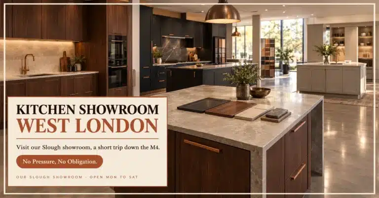 Kitchen showroom for West London homes: Raj Kitchen and Bedroom Ltd showroom in Slough